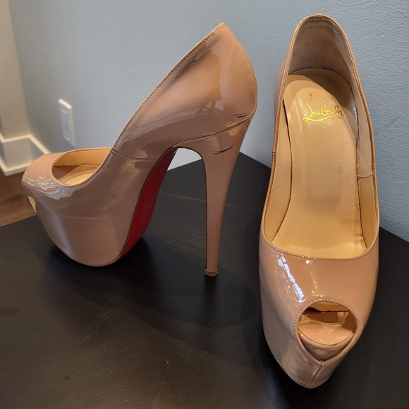 Christian Louboutin "Highness 160" patent calf peep toe pump - Picture 4 of 6